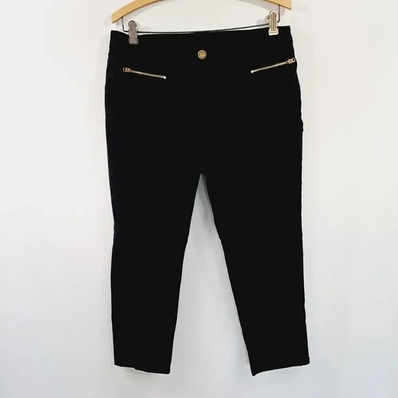 Chico's So Slimming Ankle Pants Size  1.5 / 10 Black Stretch  Denim Slim Leg - Picture 1 of 13